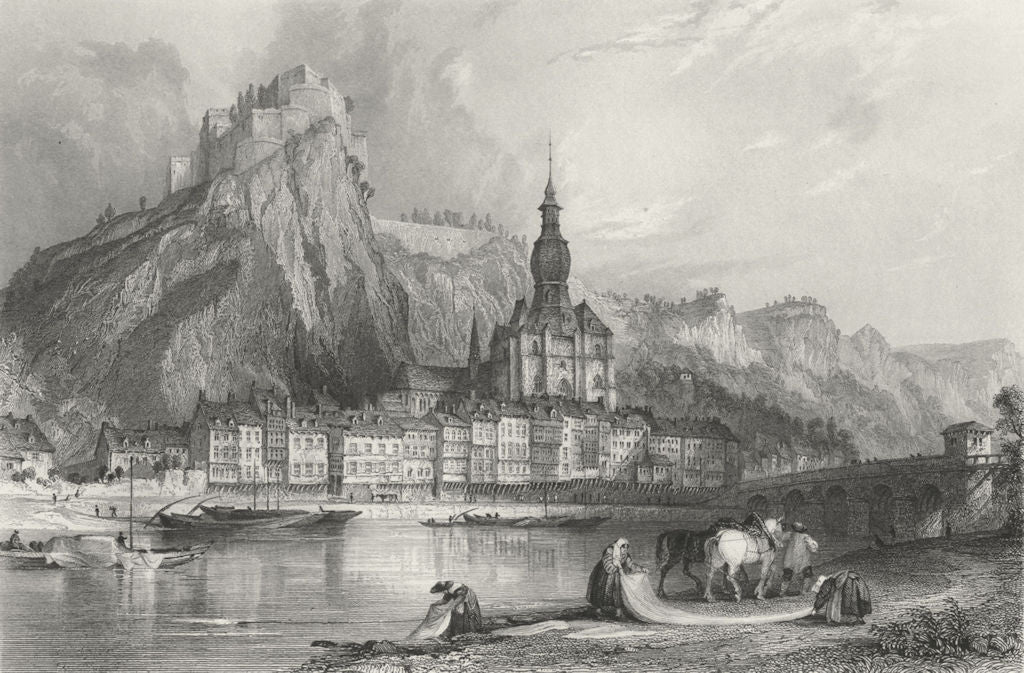 BELGIUM. Dinant, Meuse. Wright 1840 old antique vintage print picture